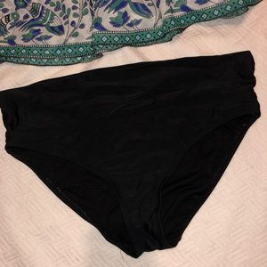 Black bikini bottoms (fold over) NEVER WORN